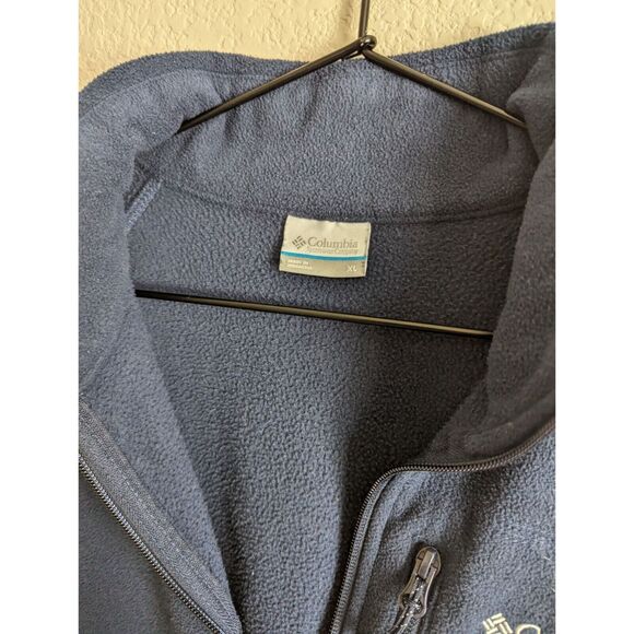 Columbia Mens Sz XL Pullover Fleece jacket 1/2 Zip Navy Blue - Picture 3 of 4